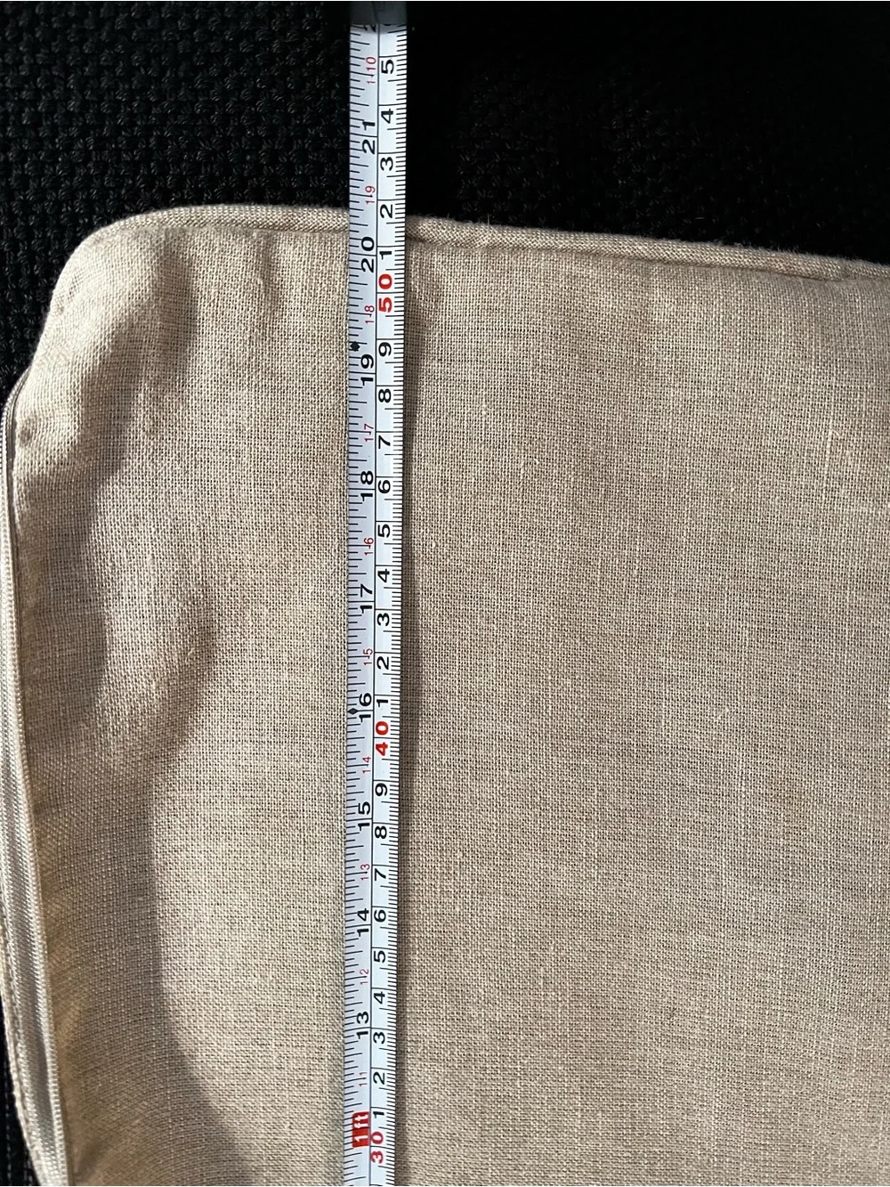 (2) 20x20” Pottery Barn Neutral Linen Pillow Cover with Black Knit Back
